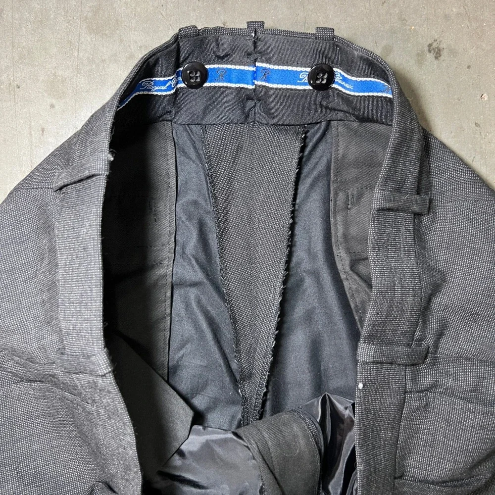 VTG Royal Classic Dress Pants Men's 36 USA Pleated Trousers Dress Pants Charcoal